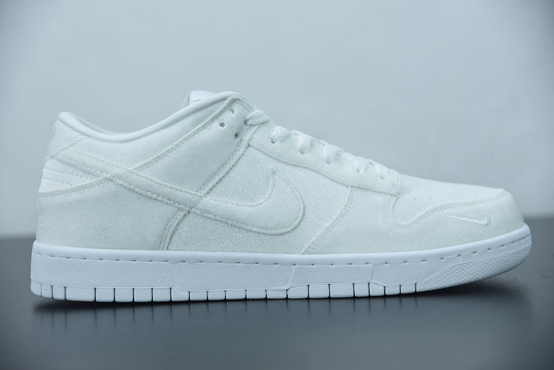 Nike Dunk Low Dover Street Market Triple White Velvet