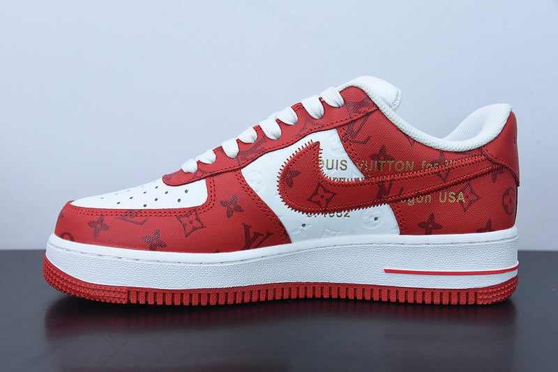 Louis Vuitton Nike Air Force 1 Low By Virgil Abloh White Red