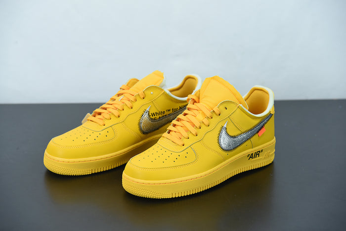 Nike Air Force 1 x Off-White University Gold Metallic Silver.