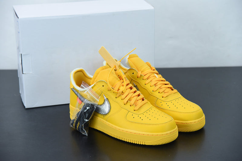 Nike Air Force 1 x Off-White University Gold Metallic Silver.