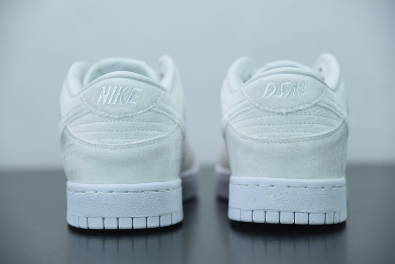 Nike Dunk Low Dover Street Market Triple White Velvet