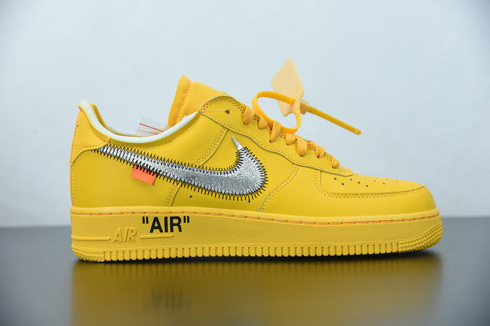 Nike Air Force 1 x Off-White University Gold Metallic Silver.