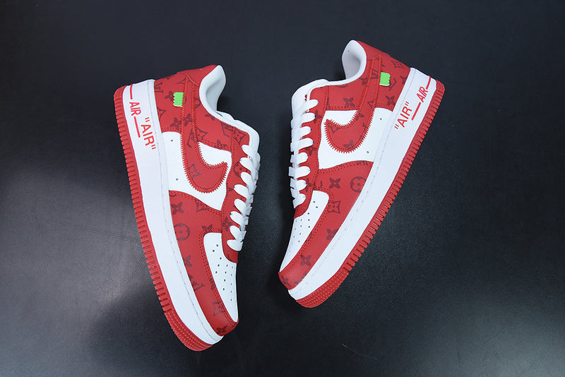 Louis Vuitton Nike Air Force 1 Low By Virgil Abloh White Red