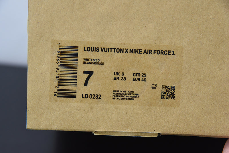 Louis Vuitton Nike Air Force 1 Low By Virgil Abloh White Red